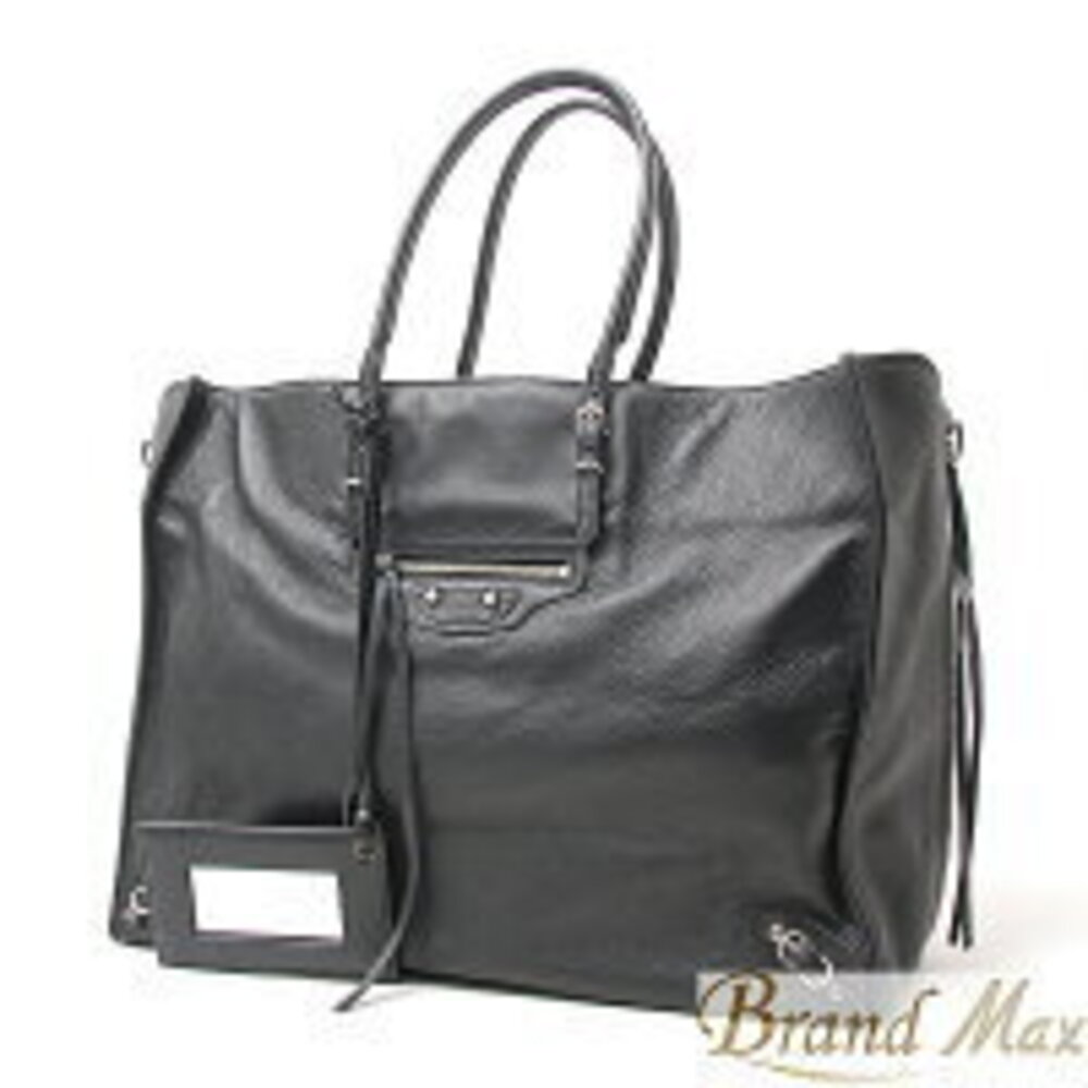 Balenciaga The Paper Lambskin Tote Bag Black